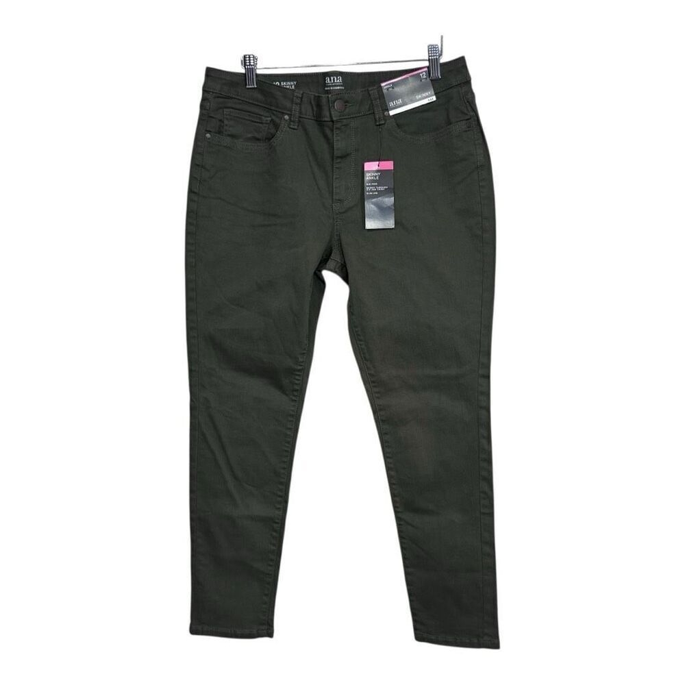 a.n.a Women's Skinny Jeans in Dark Olive Green